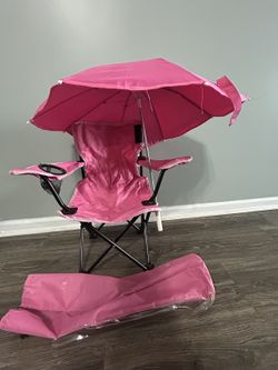 Kids Folding Camp Chair with Umbrella Pink