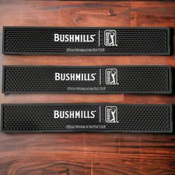 3 BUSHMILLS Professional Rubber Bar Mat Spill Irish Whiskey PGA Tour Official