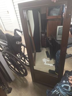 Hanging mirror.
