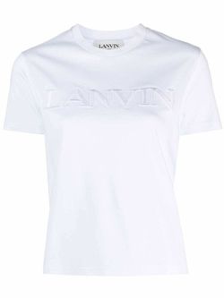 Lanvin White Embroidered Logo Short Sleeve Tee