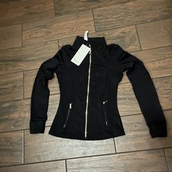 Lululemon Define Jacket Women Black/Gold Zipper Size 6