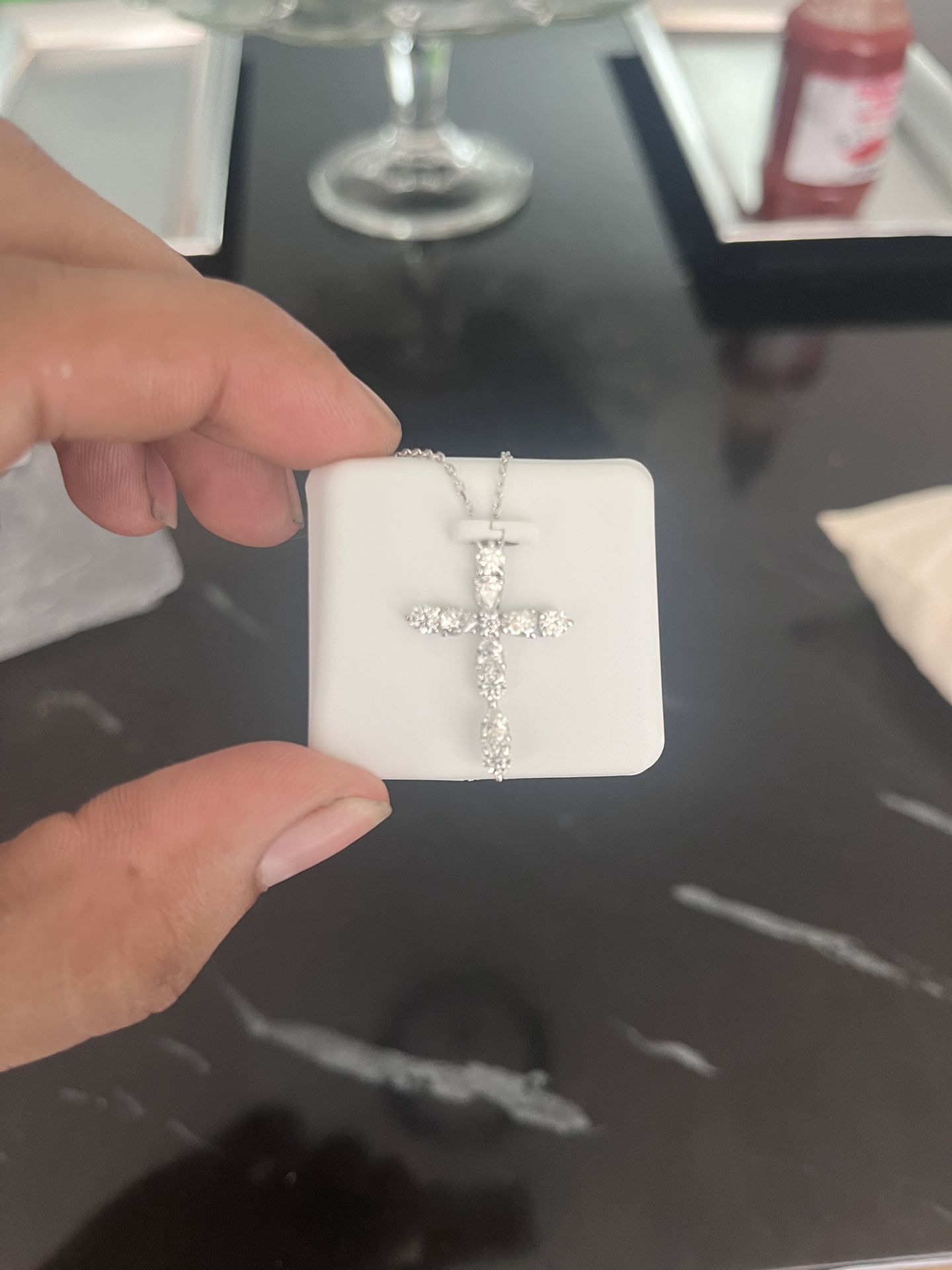925 Moissanite Silver Cross