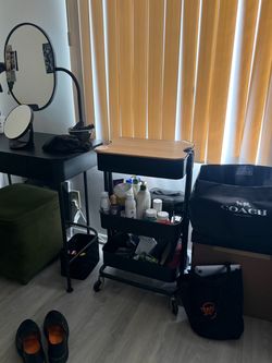 black rolling cart