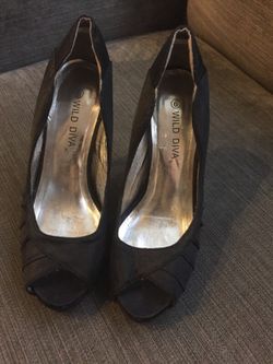 Black open toe heels