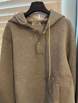 Hermès Gray Hoodie Sweatshirt, Large