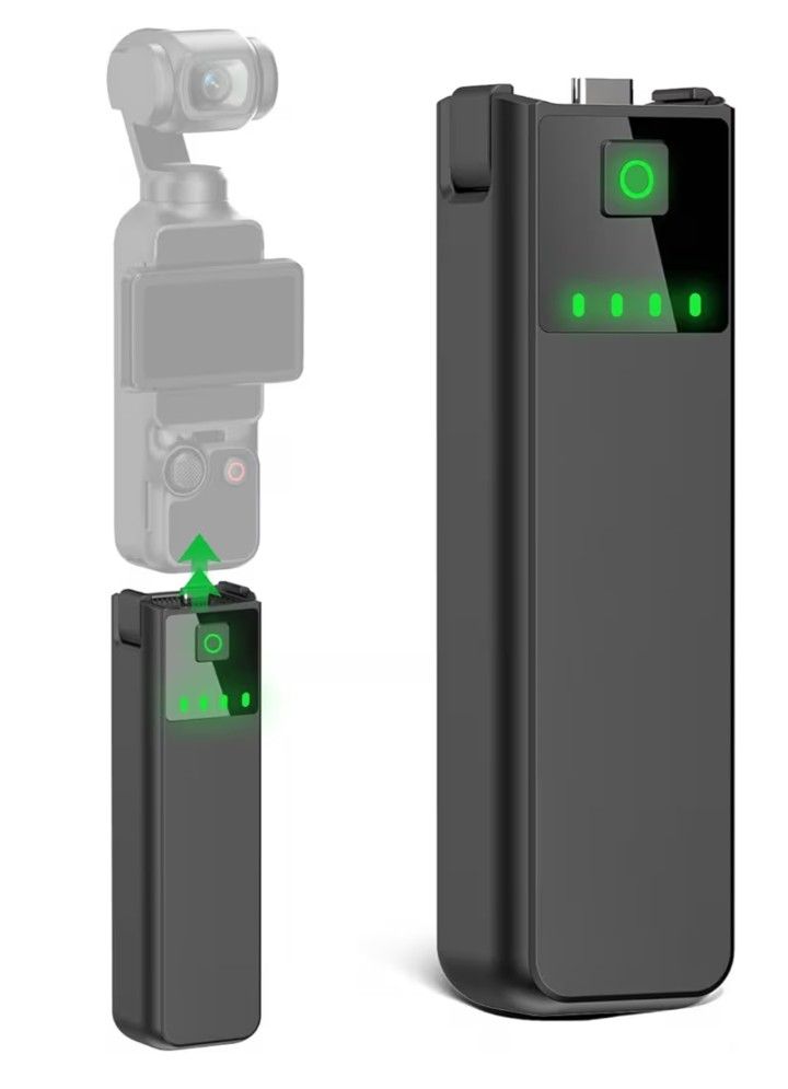 Pocket 3 Battery Handle Compatible with DJI Osmo Pocket 3, Portable osmo Pocket 3 XtraMuse Battery Handle Built-in 4000mAh Battery 22.5W Fast Charging