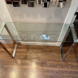 Glass Chrome Contemporary Table 