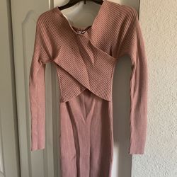 Blush Pink Sweater Dress 