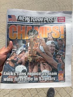 Knicks CHAMPS New York Post newspaper