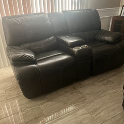 Loveseat  Recliners Real Lather 