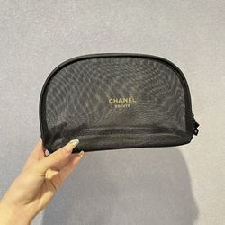 CHANEL Black Mesh Makeup Bag