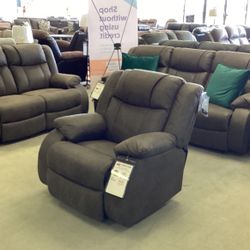 First Base Reclining Sofa, Loveseat and Recliner