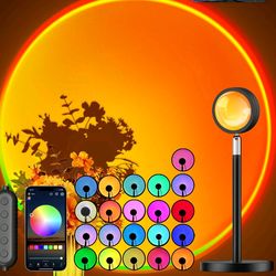 Madoury Sunset Lamp Projector with APP and Button 4x4x8 inches, Multi-colour