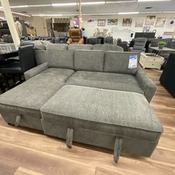 New Sofa Bed Couch Pull Out Bed With Storage Sectional Gray
