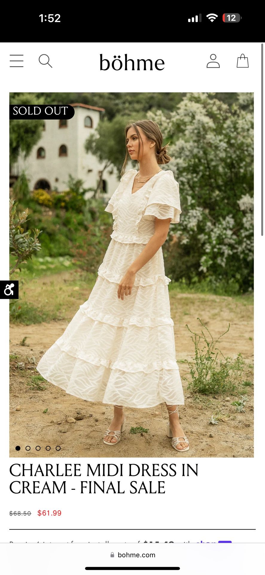 Cream Dress From Bohme
