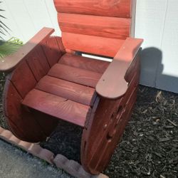 wooden chair red
