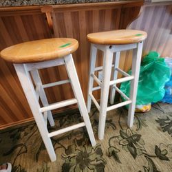 Pair of 28" high wood stools $10 ea 