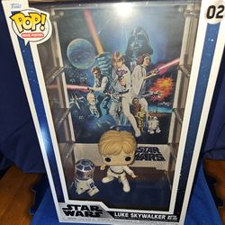 Funko Pop! Movie Poster with Case: Star Wars - Luke Skywalker With R2-D2 #02