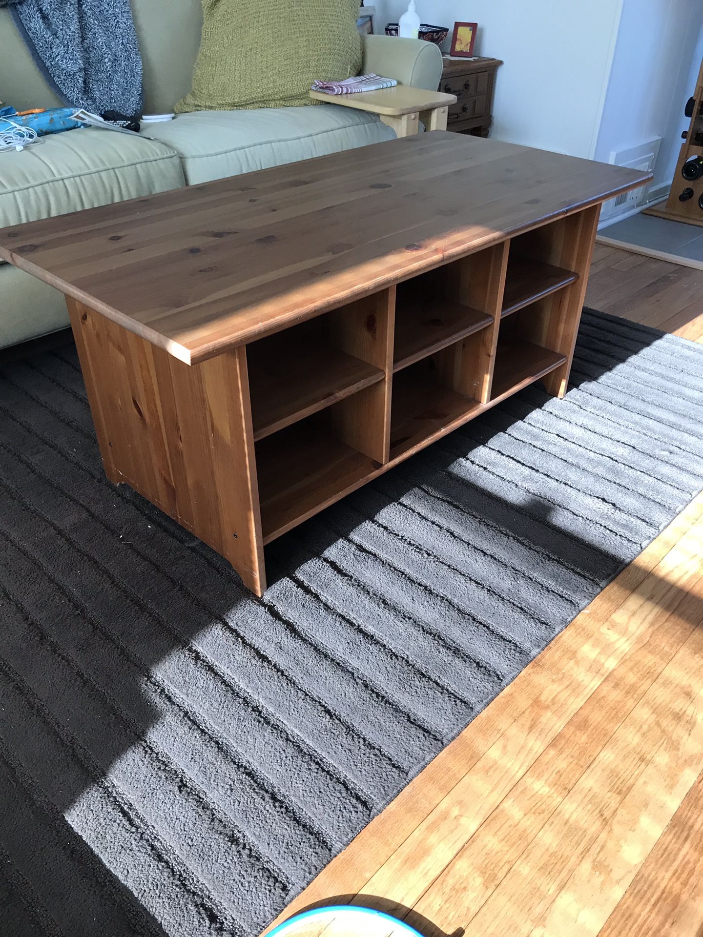 IKEA coffee table with cubbies