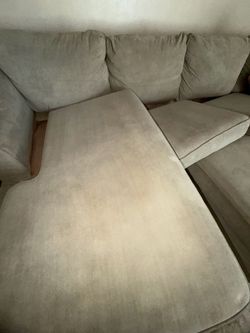 Beige Microfiber Sectional Sofa with Chaise
