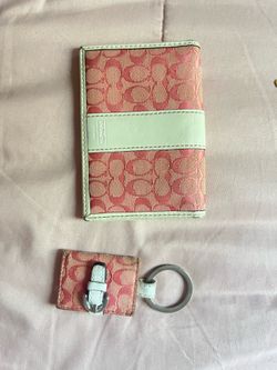 coach photo keychain & wallet set