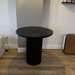 Lyla Round Wood Charcoal Dining Table