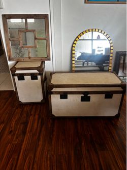 2 Restoration Hardware Voyager Trunks w/storage