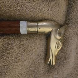 Cane Brass Horse Head