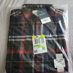 Mens Classic Fit Long Sleeve Flannel Shirt Size M Tall New
