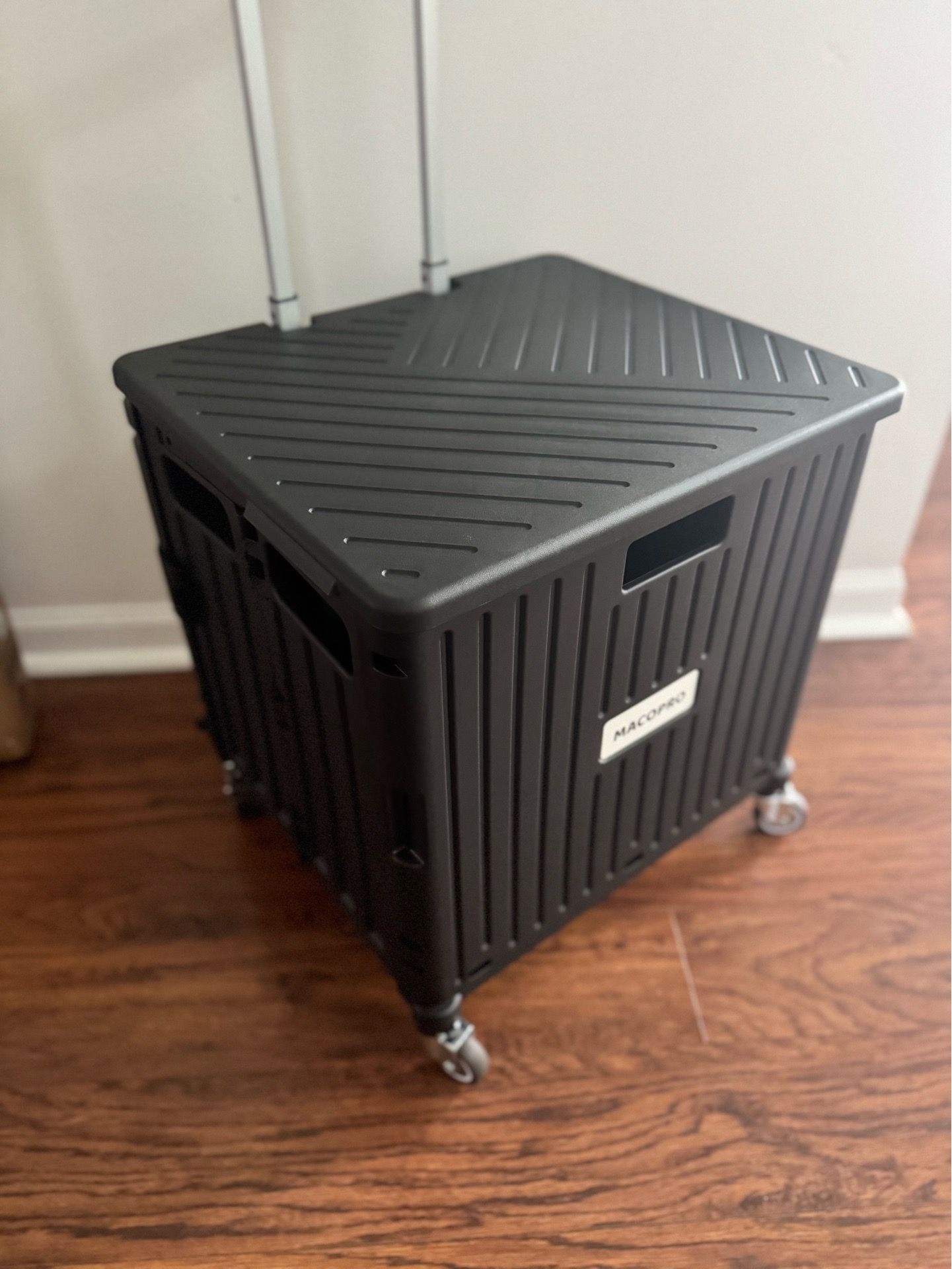 Folding Utility Cart on Wheels with Lid