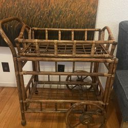 Vintage Bamboo Bar Cart
