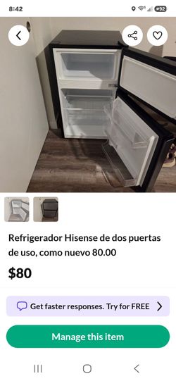 Se vende refrigeradir de dos puertas marca Hisense en perfecto estado