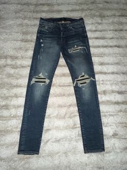 Amiri Mx1 leather patch Jeans blue AUTHENTIC