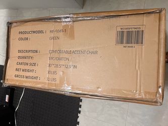 Brand New Green Velvet Accent Chair – In Box
