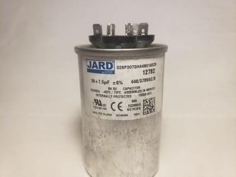 30 + 7.5 MFD x 370 / 440 VAC Round Motor Dual Run Capacitor JARD 12782