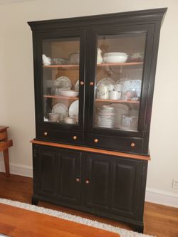Vintage Cabinet & Dishes