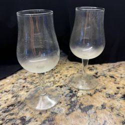 Set of two vintage glass cups