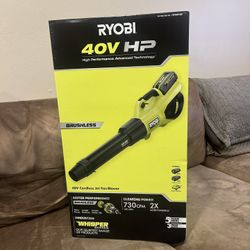  RYOBI 40V HP Cordless Battery Leaf Blower Battery and Charger