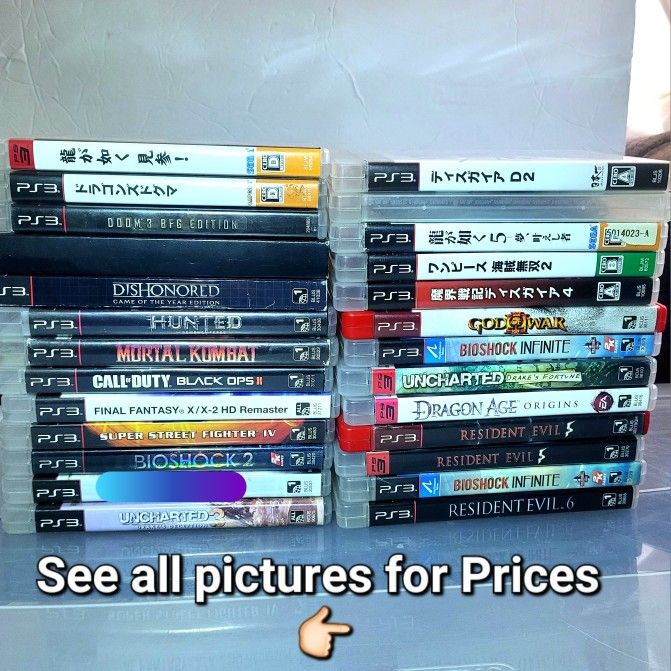 PS3 GAMES TESTED AND WORKING, NO DELIVERY, SHIPPING AVAILABLE