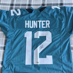 Travis Hunter Jacksonville Signed Teal Football Jersey COA