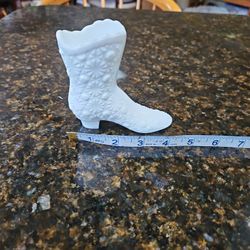 Fenton Milk Glass Boot
