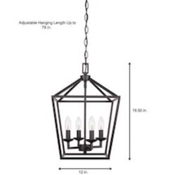 Brand New  Home Decorators 4 Lights Chandelier Black 