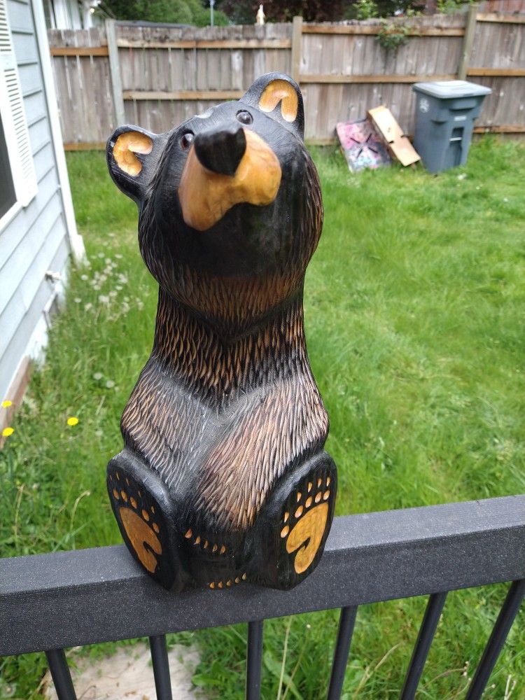 Bearfoots Wood Carved Bear By Jeff Flemming