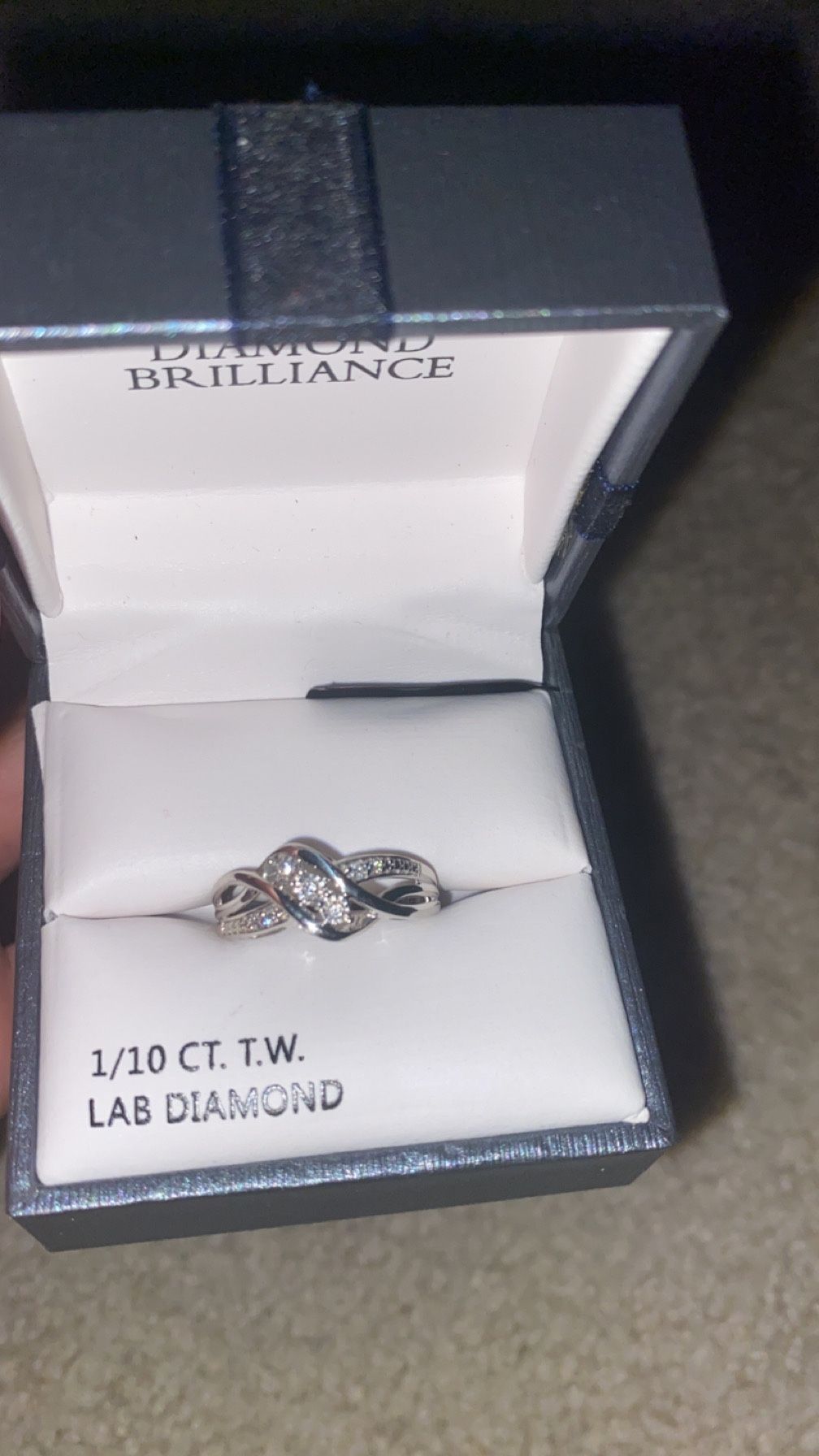 Size 7 Ring Lab Diamond 14 K Gold Plated