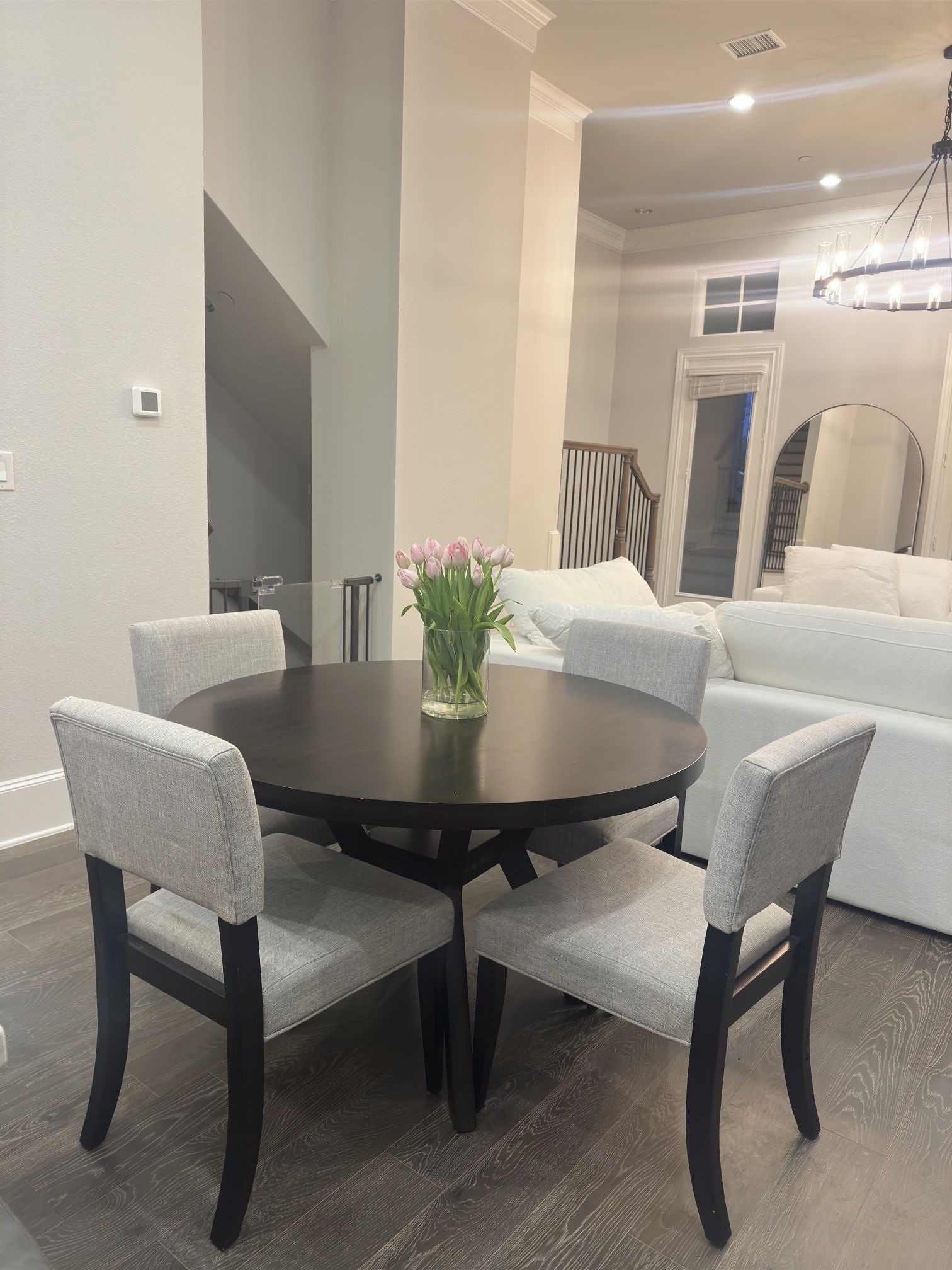 Dark Chocolate Wood Dining Table Set