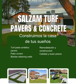 Back yard turf pavers and pergolas