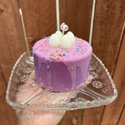 Mini Purple Cake Candle 🎂🤩💜