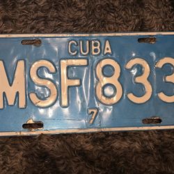 Vintage Cuban License Plate – Republic of Cuba Authentic vintage license plate from Cuba,