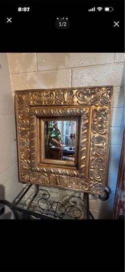 Beautiful gold solid wood mirror
