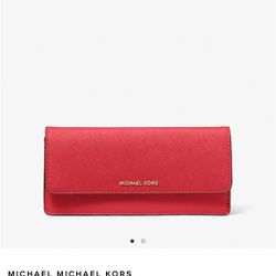 Michael Kors Jet Set Large Saffiano Leather Snap-Front Wallet